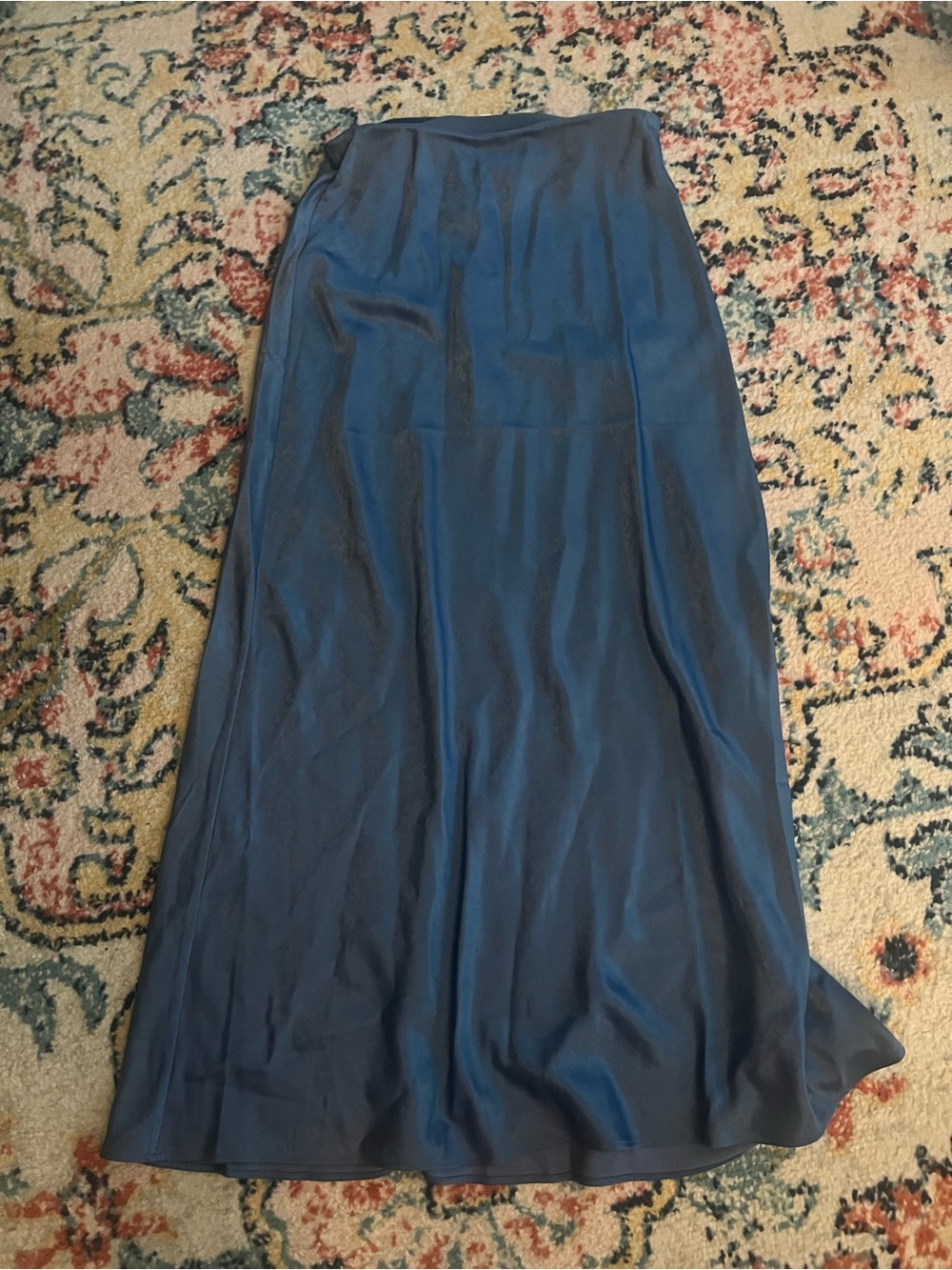 Favorite Daughter Blue Satin Maxi Skirt - Picture 3 of 4